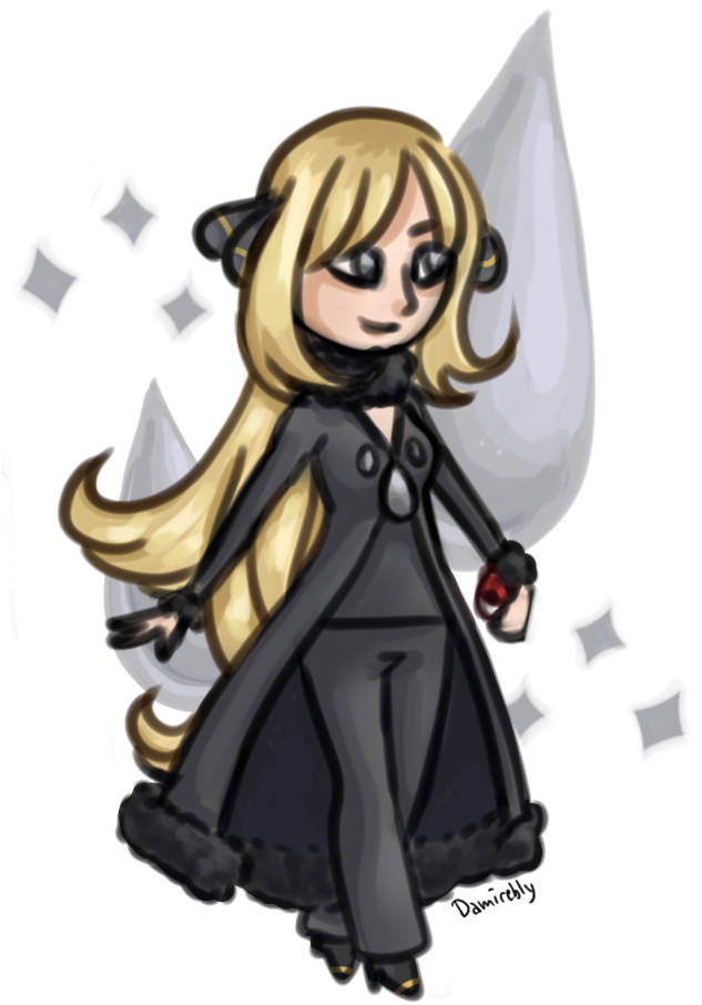 A chibi of Cynthia from Pokemon.